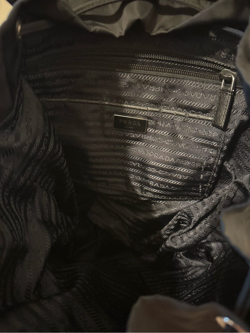 Prada Black Nylon Backpack with Front Pockets - Picture 6 of 10